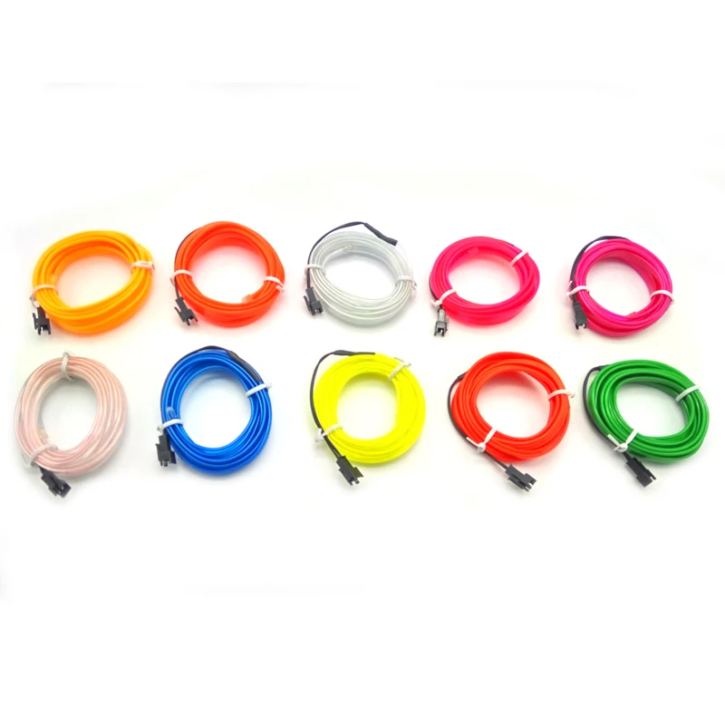 Стайлинга автомобилей Гибкая неоновый свет свечение EL Провода трос лента