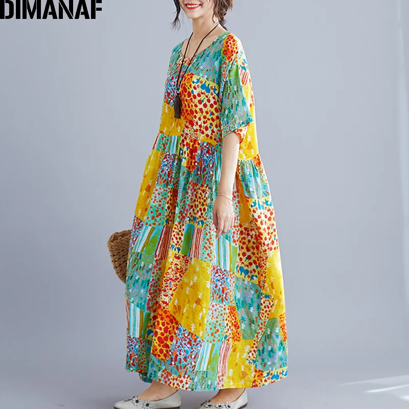 Летние платья dimanaf женское платье большого размера большой размер пляжный стиль