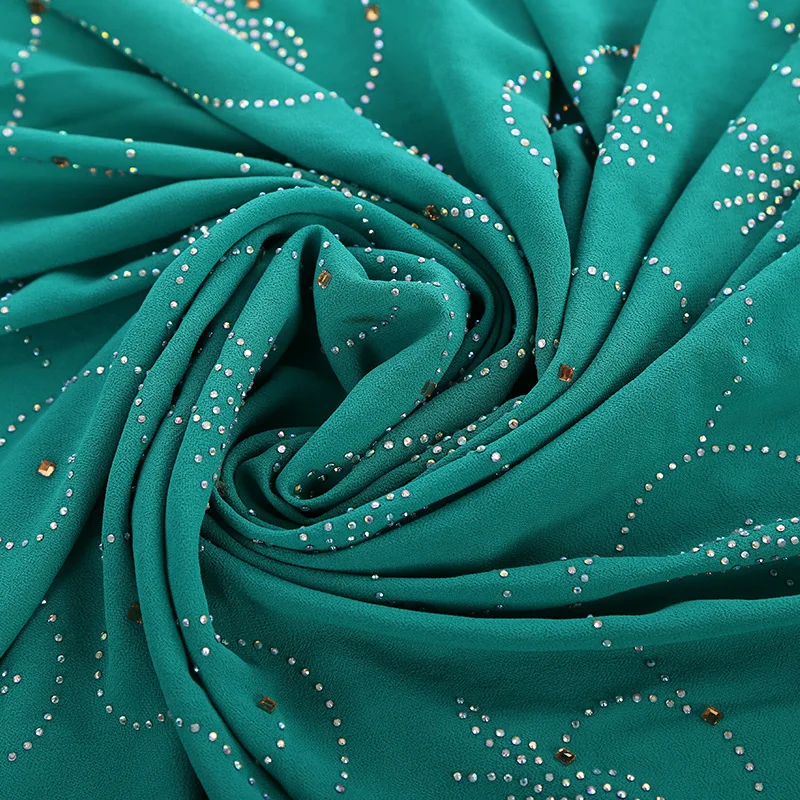 Новинка белый золотой оранжевый зеленый красный женский хиджаб горный хрусталь