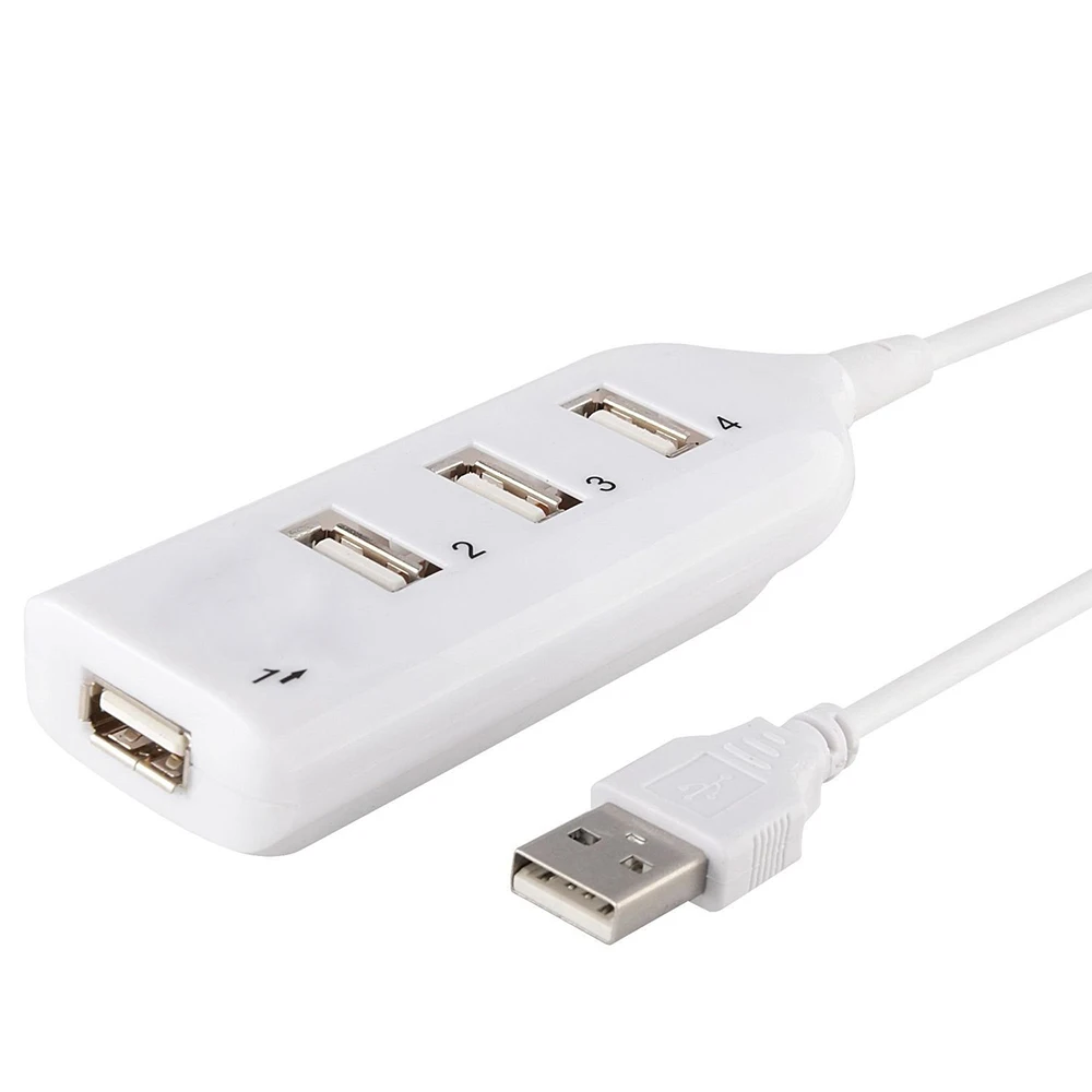 USB 2,0, высокоскоростной разветвитель с 4 портами, usb-хаб, адаптер для ПК, ноутбука, компьютера, удлинитель, портативный, для Macbook, настольный, USBFan