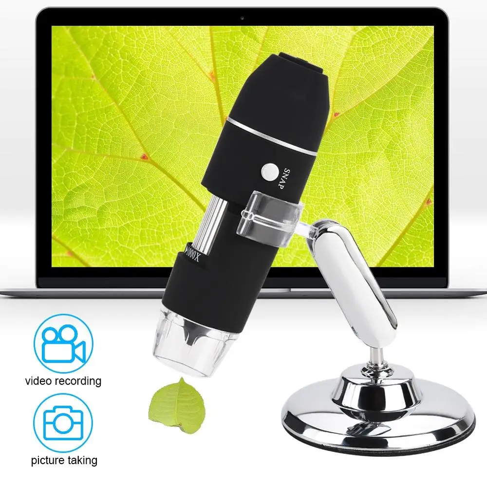 1000X 8 LED Micro USB Digital Microscope Endoscope Zoom Camera Magnifier Electronic 360 Degree Stand Device for Android Phones |