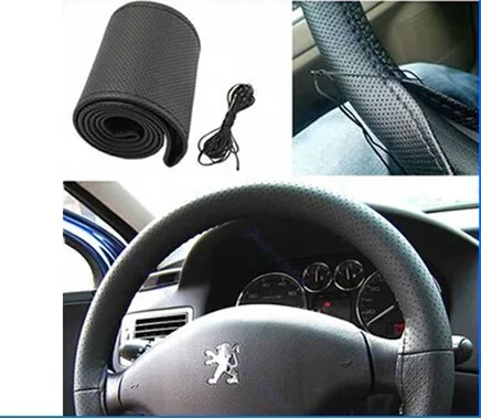 1 шт. черный коричневый DIY чехол рулевого колеса автомобиля с иглами и нитью из