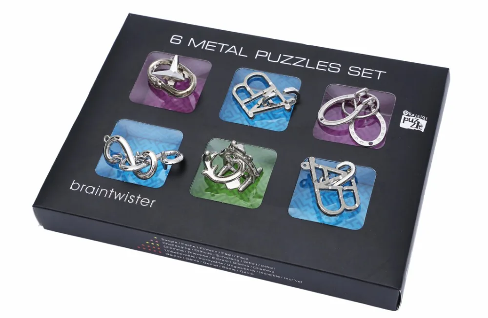 

6 шт./компл., классические металлические головоломки IQ для детей и взрослых