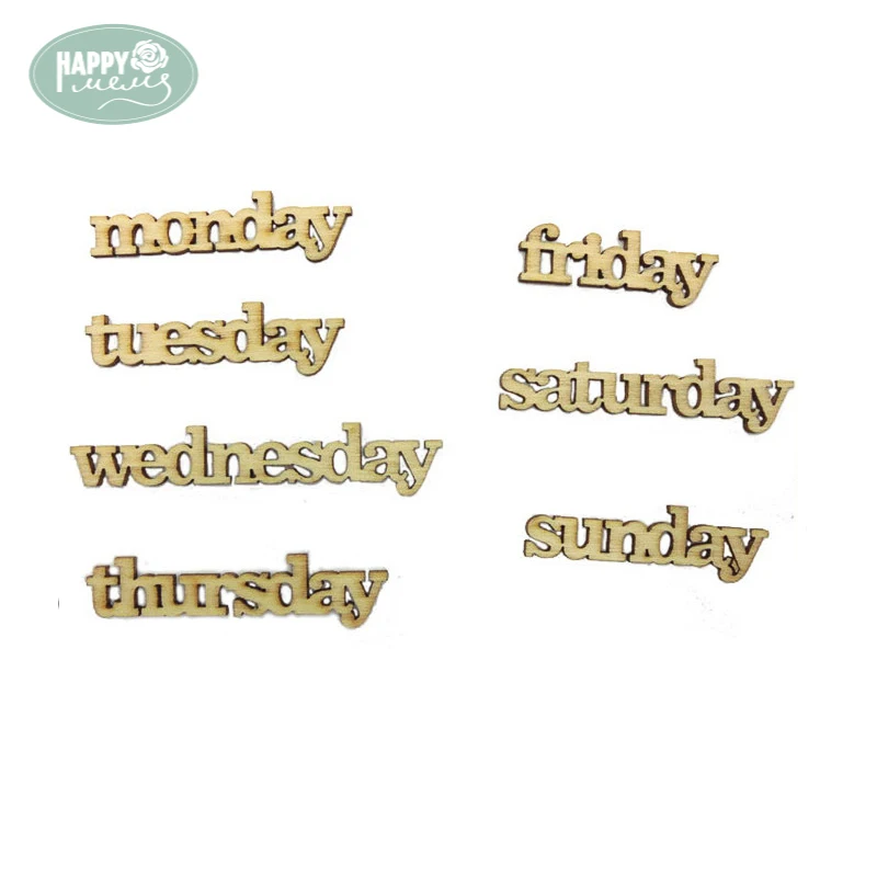 Happymems деревянные буквы 10 шт./лот Saunday до суббота смешанные формы деревянная плита
