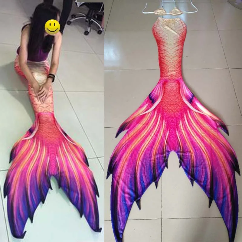 Customized Women Mermaid Tail Costumes,Girls Swimming Big Mermaid Tail With Monofin Adult Women Kids Swimmable Cosplay different