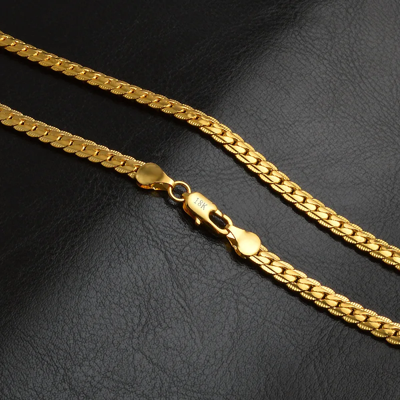 Высокое качество Золотая цепочка ожерелье горячее модное ювелирное 18 K 5 мм 20