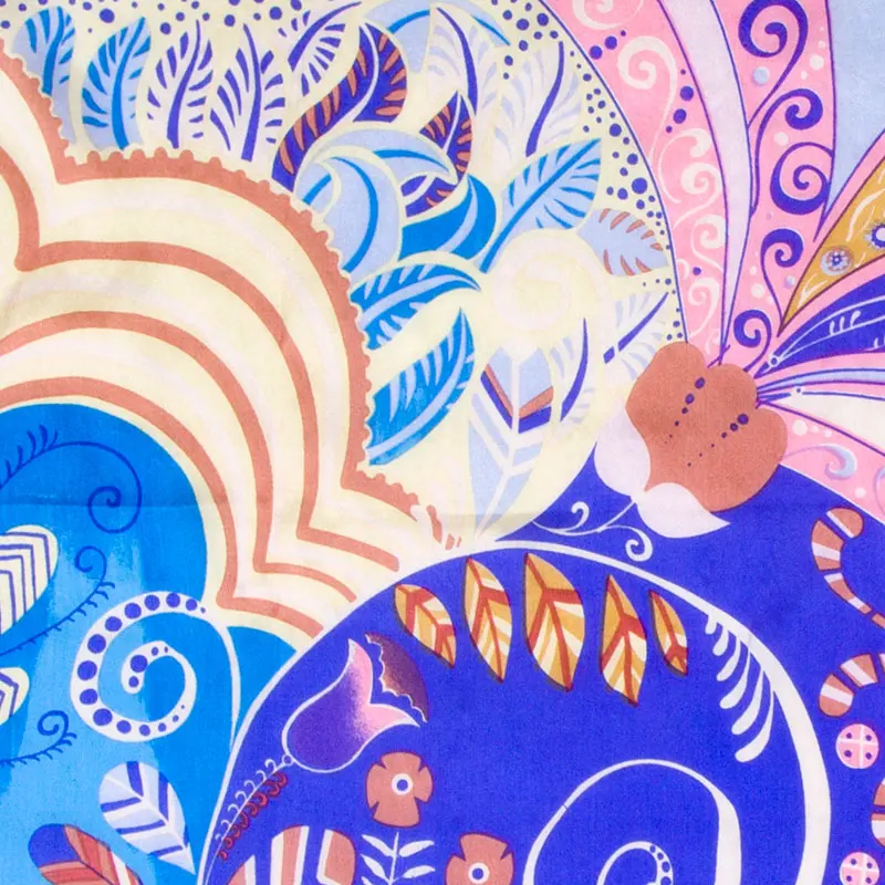 100% шелковый шарф женский Zentangle хиджаб шелковая бандана 2019 цветочный фуляр