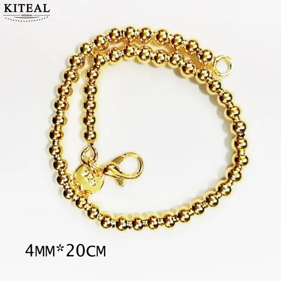gold4mm20cm 3 цвета, модный серебряный браслет для женщин, 4 мм, 6 мм, 8 мм, 16, 18, 20 см, бусы на цепочке, мужские браслеты, подарок, 925 ювелирные изделия - Окраска металла: gold4mm20cm