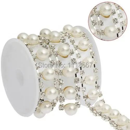 5 ярдов искусственная Бриллиантовая аппликация для украшения свадебного платья