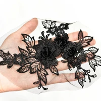 1pc embroidered 3d flower lace applique motif trim wedding dress sew craft diy 15