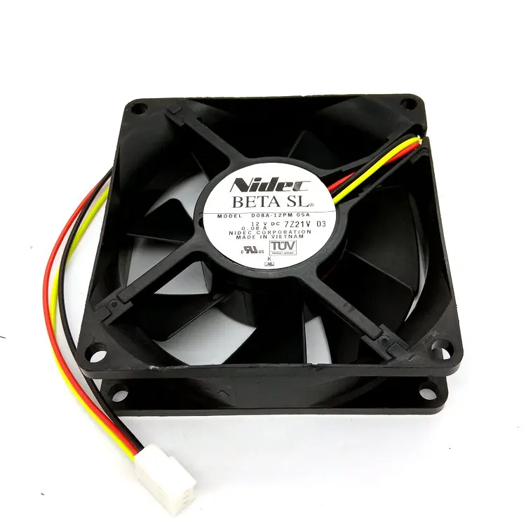 Original for Nidec D08A-12PM 12V 0.08A 8CM 80*80*25MM silent cooling fan | Fans &amp Cooling