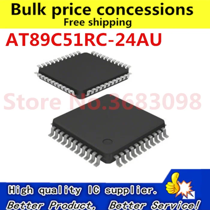 

10pcs/lot AT89C51RC AT89C51RC-24AU TQFP-44 8-bit Microcontroller with 32K Bytes Flash
