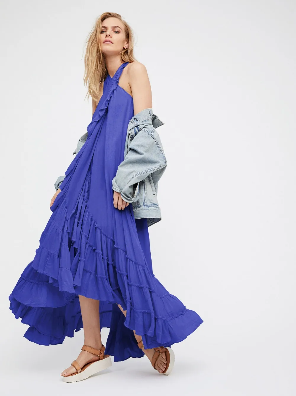BOHOFREE Танцор платье Boho люди Обёрточная бумага Vestidos праздник Пляжное длинное без