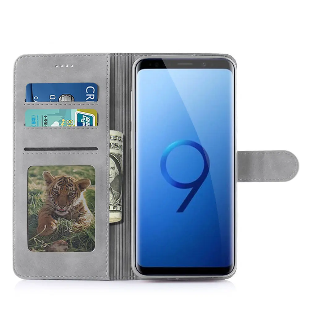 Luxury Retro PU Leather Case For Samsung galaxy S9 Flip Book Wallet Phone Cover For Samsung galaxy S9 Plus Case Samsung S9 Cover