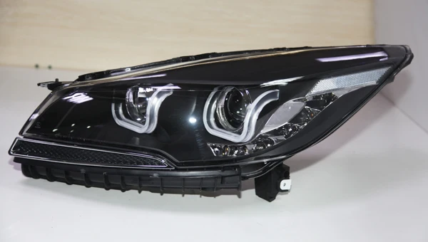 2013 год для FORD для KUGA Escape Светодиодная лента головной светильник s Передняя лампа Головной фонарь с дневным ходовым светильник двойной U стиль