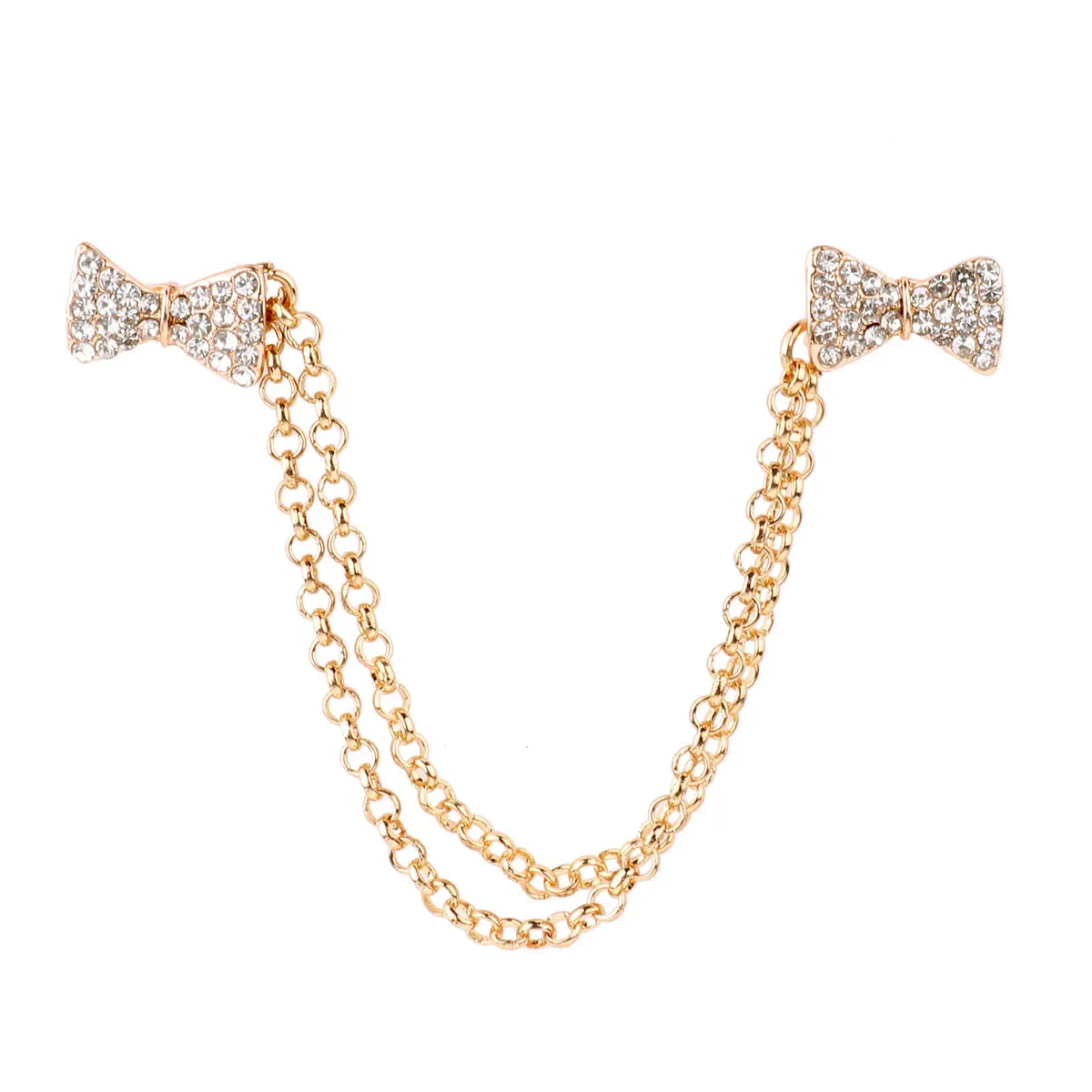 Gold Bowtie Винтажные шпильки с кисточками на застежках, брошь для шали, броши для женщин, кардиган, цепь, зажим, значки, волшебные бусины, зажим для свитера, рождественские подарки - Окраска металла: Gold Bowtie