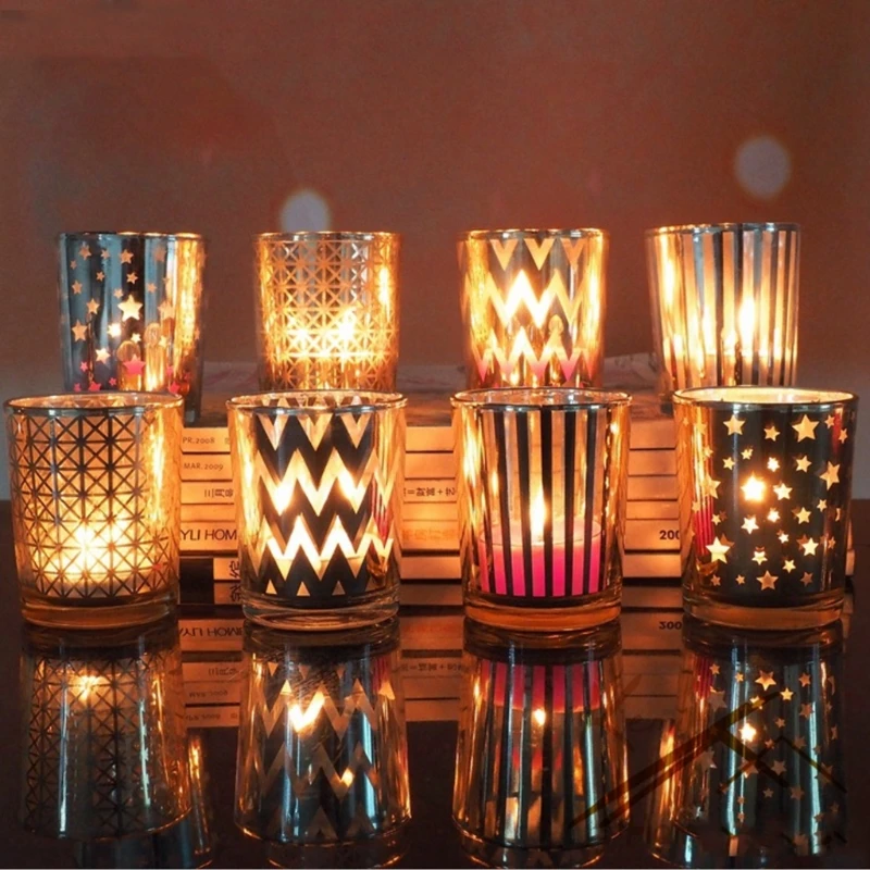 Мозаичная стеклянная свеча держатели Tealight Votive Cup для свадьбы домашний декор