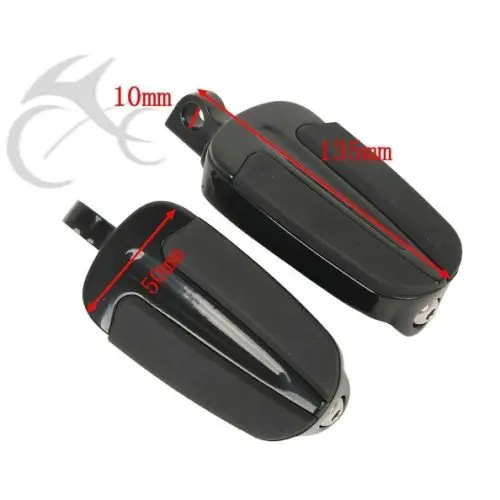 Черные подножки для мотоцикла 10 мм Harley Davidson Softail Fat Boy Dyna Sportster XL Electra Glide Classic