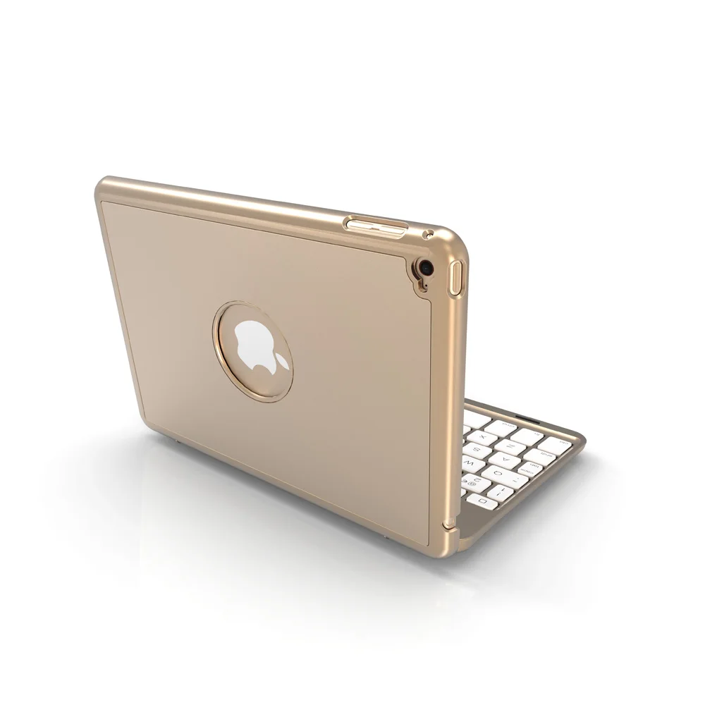 7 цветов алюминиевая Беспроводная bluetooth клавиатура с подсветкой чехол для Apple Ipad