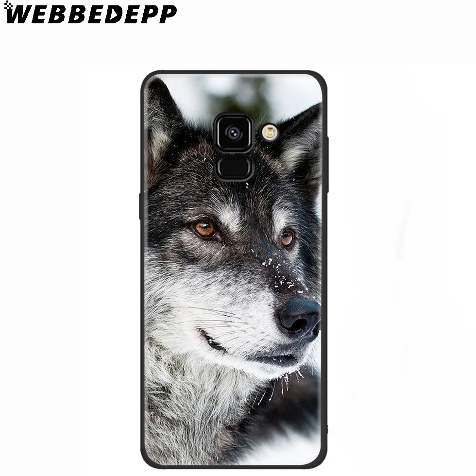 WEBBEDEPP Husky милый простой силиконовый чехол с волком для Samsung Galaxy A3 A5 A6 A7 A8 A9 A10 A20 A30 A40