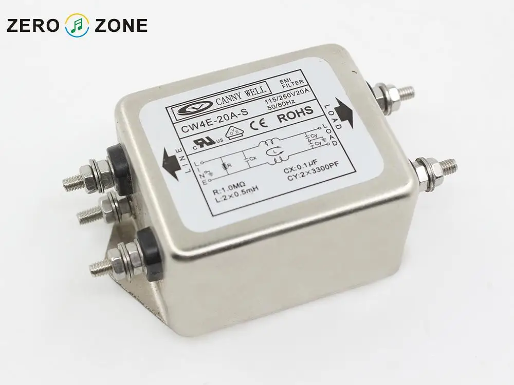 ZEROZONE CANNY WELL EMI CW4E-20A-S однополярный фильтр источника питания