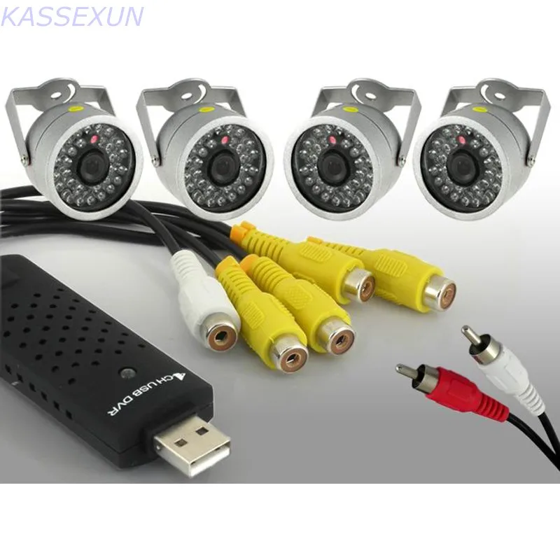 Новинка 2017 захват видео через usb easycap 4 канала Аудио Видео в цифровой формат для ПК