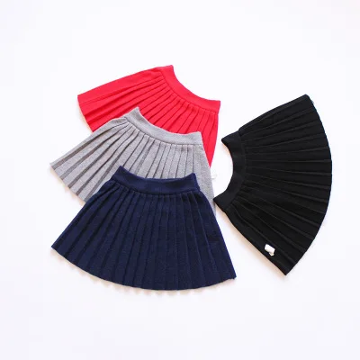 

Baby Girls Skirts Spring Autumn Kids Girl Mini Tutu Skirts Solid Elastic Waist Child Pleated Skirt Casual Children Clothing 3-7Y