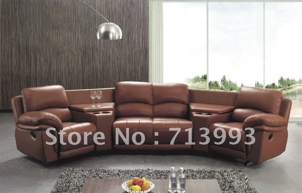 Corner Recliner Sofa/Functional sofa with cup holder/leather | Мебель