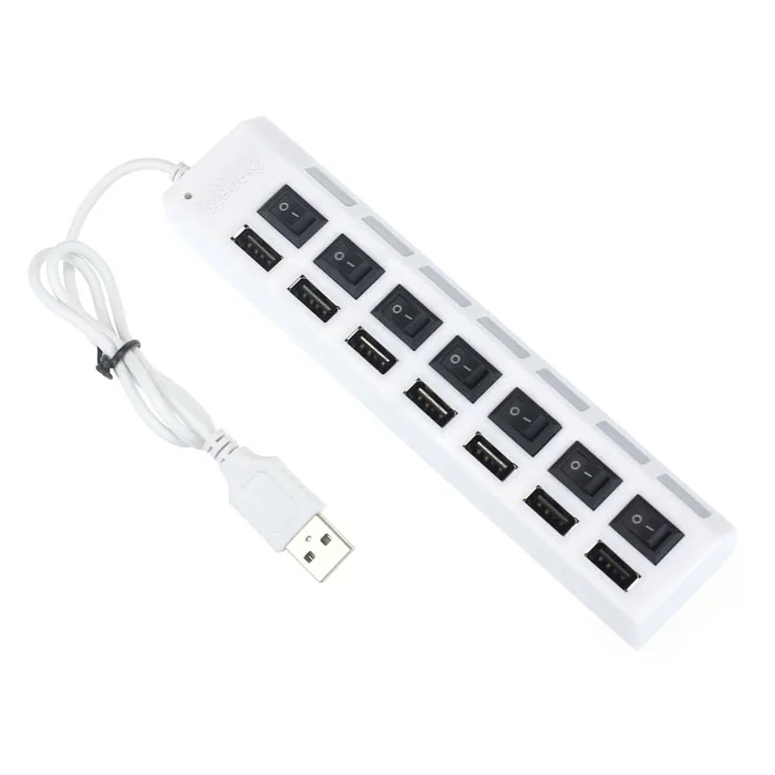 CARPRIE Новый 7 портов LED USB 2 0 адаптер концентратор питания вкл/выкл переключатель