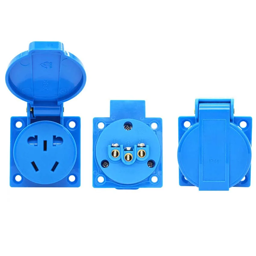 Черная синяя 10A IP44 EU AU многофункциональная 2P + E China Australia Outdoor Industry