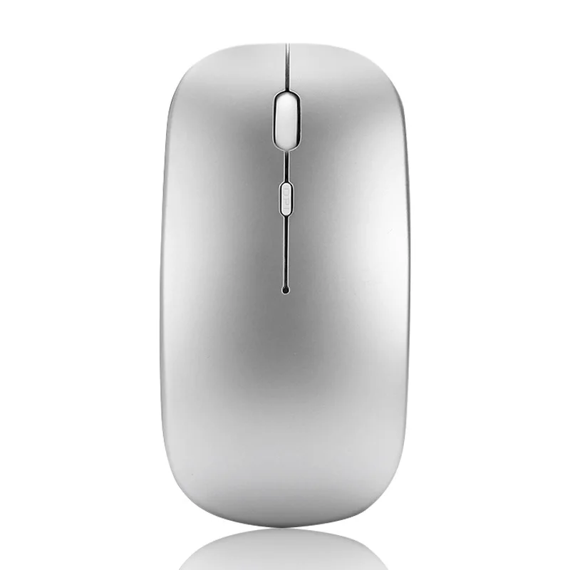 Silver Беспроводная мышь 2,4 ГГц с зарядным usb-приемником type-C, игровая мышь 1600 dpi, 5 цветов на выбор, тонкая Бесшумная мышь для настольного ноутбука - Цвет: Silver