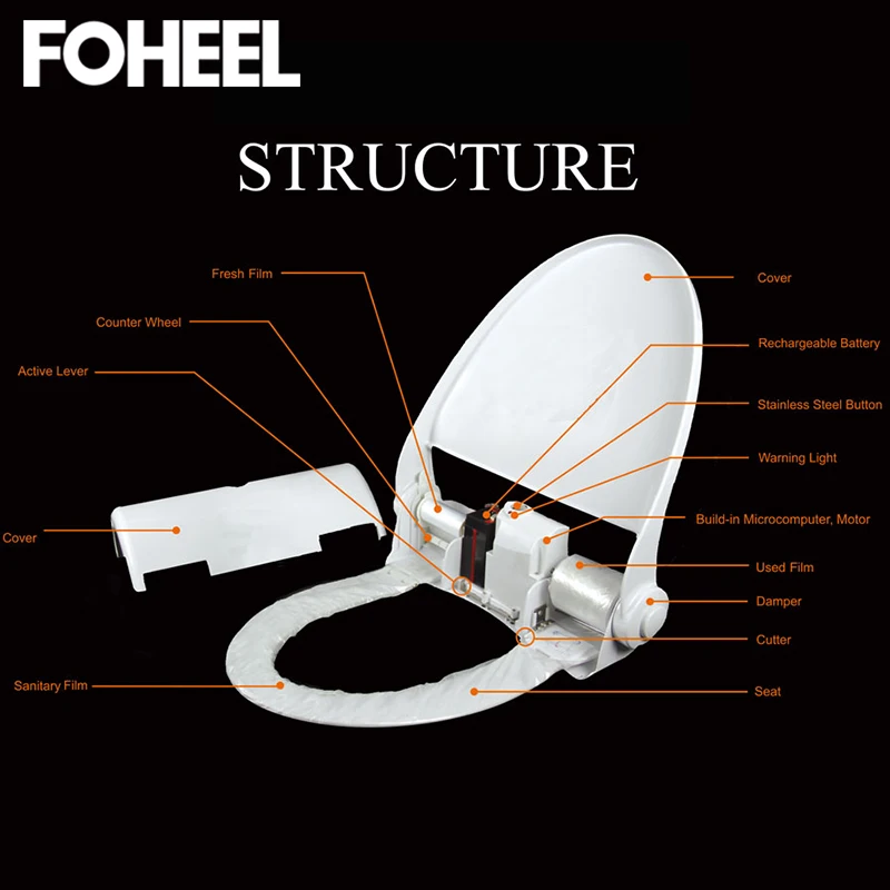 Foheel интеллигентая (ый) Автоматическое изменение мембраны сиденье для унитаза