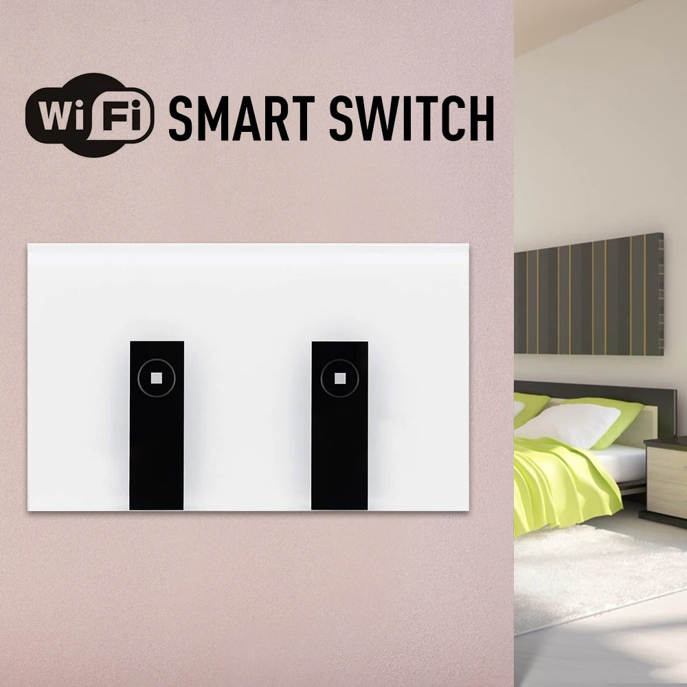 US Smart WIFI 1/2/3 банды настенный выключатель беспроводная сенсорная панель света RC