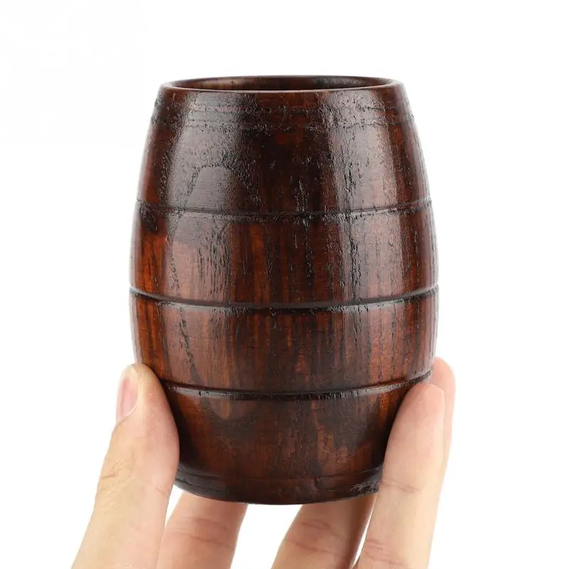 

Natural Wooden Beer Mug Retro Large Capacity Milk Tea Juice Classic Wooden Drinking Cup Mug Applied to Bar Club And Home Use