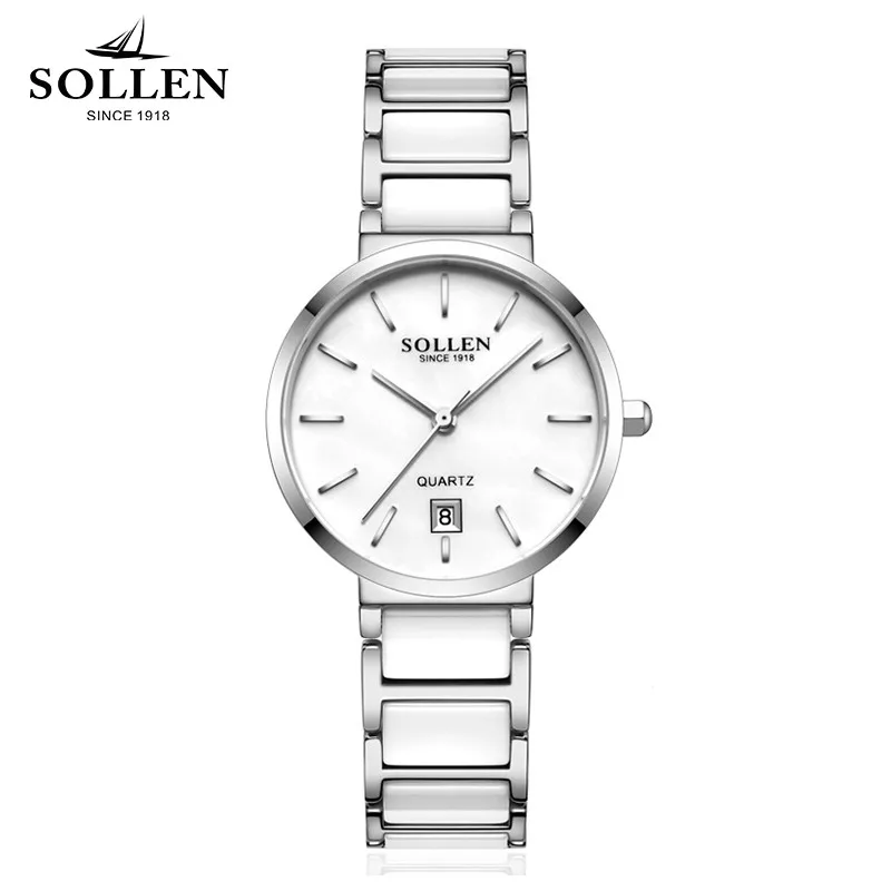 reloj mujer SOLLEN Fanshion Quality Crystal Diamond Bracelet Quartz Watch Woman Watches Brand Luxury Ladies Wrist Women | Наручные часы