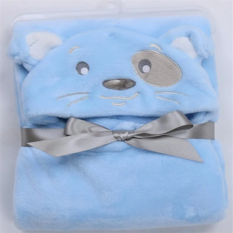 Детское одеяло с 3D рисунком животных Фланелевое банное полотенце капюшоном для