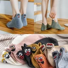 Женские носки с вышивкой, 1 пара, милые модные забавные Женские носочки, летние носки в стиле Харадзюку