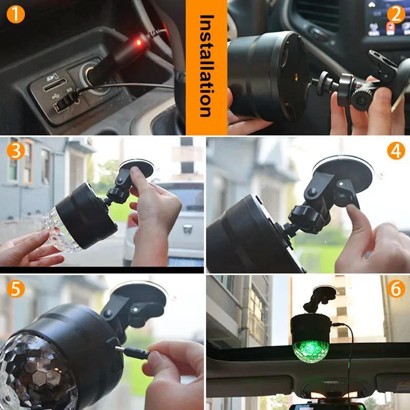 DC 5 в USB управление звуком LED RGB кристалл магический вращающийся шар сценический