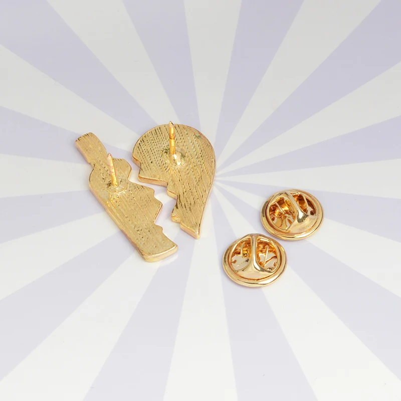 2 шт./пара металлическая брошь-значок в виде сердца джинсовая куртка булавка