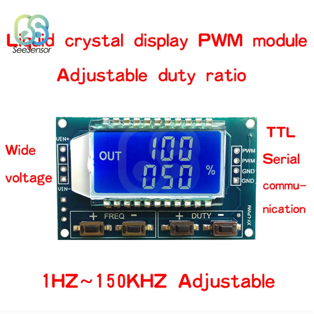 Signal Generator PWM Pulse Frequency Duty Cycle Adjustable Module LCD Display 1Hz-150Khz 3.3V-30V Board | Инструменты