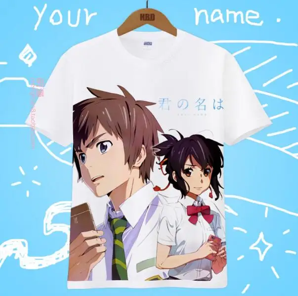 Костюм для косплея Kimi no Na wa с вашим именем Taki Tachibana хлопковая Футболка Makoto Shinkai|tee