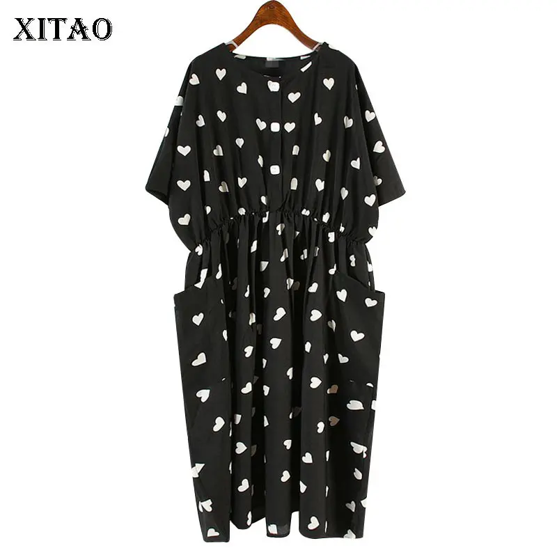XITAO шифоновое платье миди с талией женское корейское модное О-образным вырезом