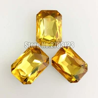 super flash golden yellow rectangle octagon shape aaa crystal glass pointback loose rhinestonesdiy clothing accessories swcp019