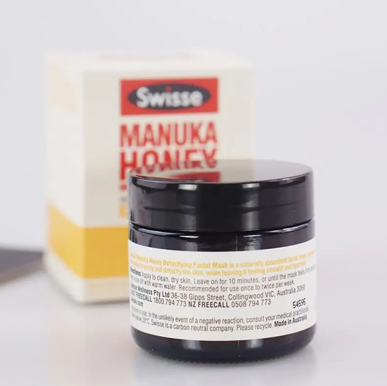 Оригинальная детоксикационная маска для лица swise Manuka мед 70 г угольная и