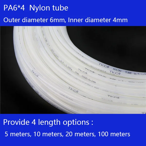 100 филонов Tubo di Нейлон PA6X4 мм OD 6 ID 4 Plastica Flessibile PolyamideTube