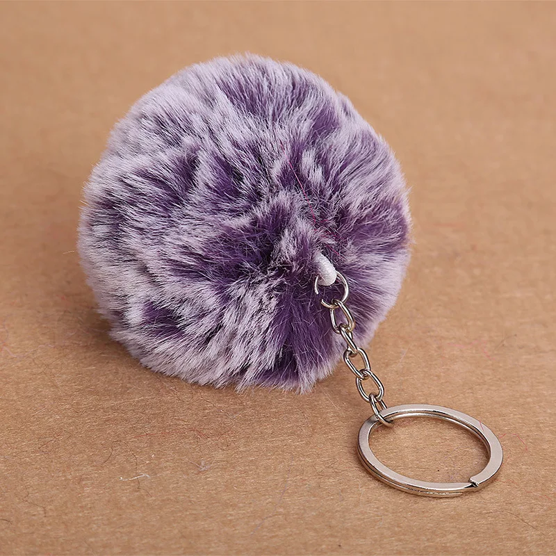 Fluffy Fake Rabbit Fur Ball Pom car Keychain motorcycle Key Chain Gifts for Women Car Bag Accessories Ring bmw audi | Автомобили и