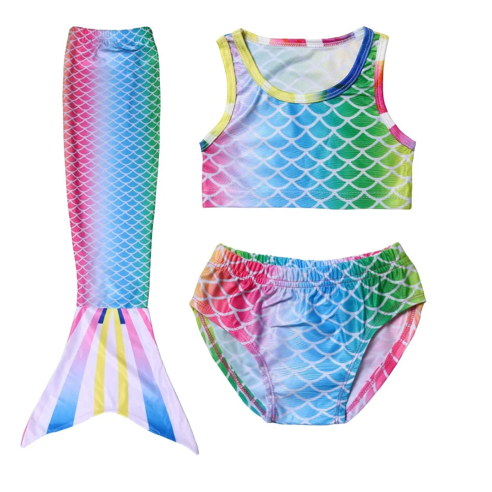 Nieuwe 2018 Meisjes Kids Mermaid Tail Bikini Badpak Fancy Swimmable Wear Cosplay Anime Kostuums Kinderen Badmode Kleding Set |
