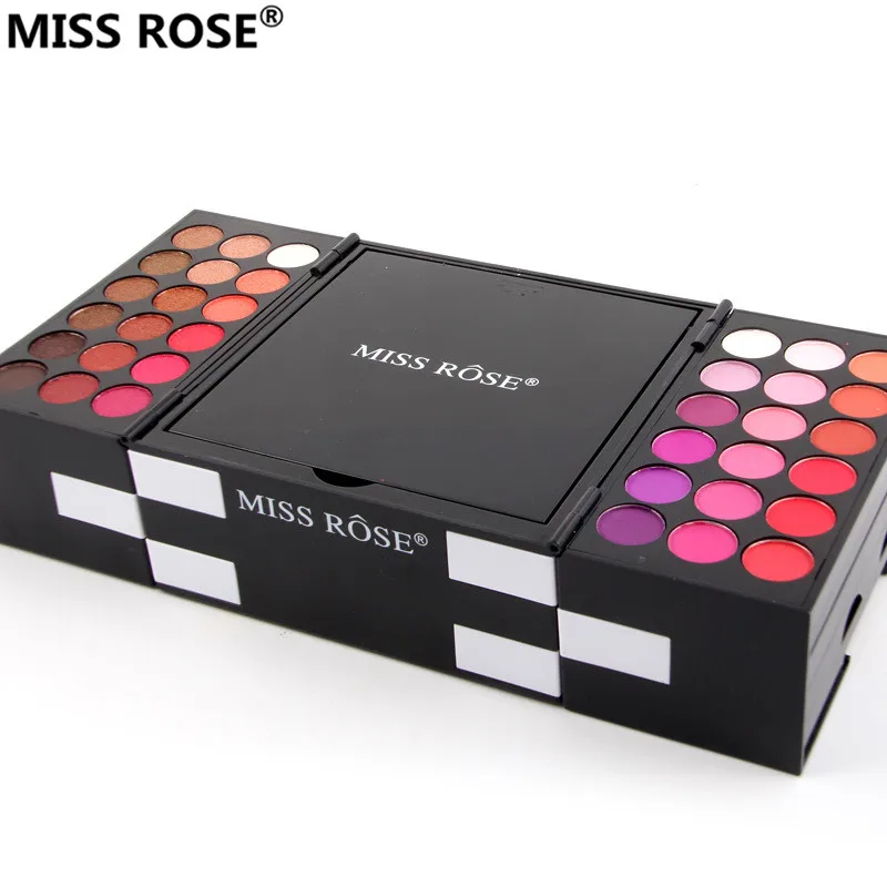 MISS ROSE make up case makeup set of 144 colors matte shimmer eye shadow 3 eyebrow pressed Blush powder eyeshadow | Красота и