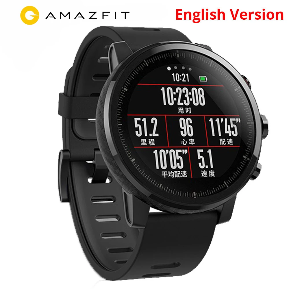 Купон $6 Xiaomi Huami Amazfit Stratos 2 Английская версия Смарт часы с gps PPG монитор сердечного