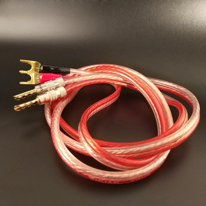 FIHI-17 DIY аудиокабель Hifi для динамиков с 2 Y-образными банановыми штекерами на
